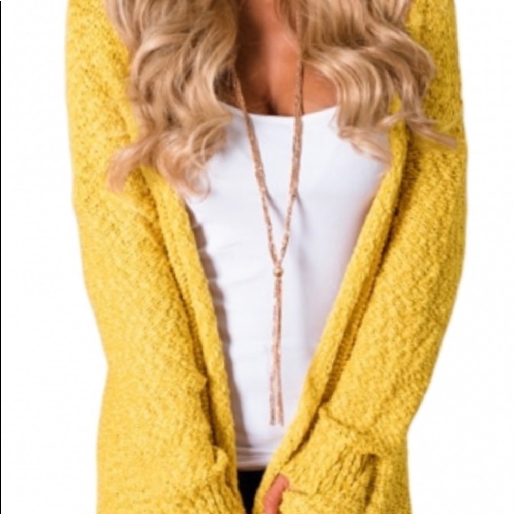 Mustard cardigan new without tags size L
